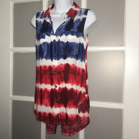 ROCK AND REPUBLIC OMBRÉ PLAID BLOUSE - Picture 5 of 8